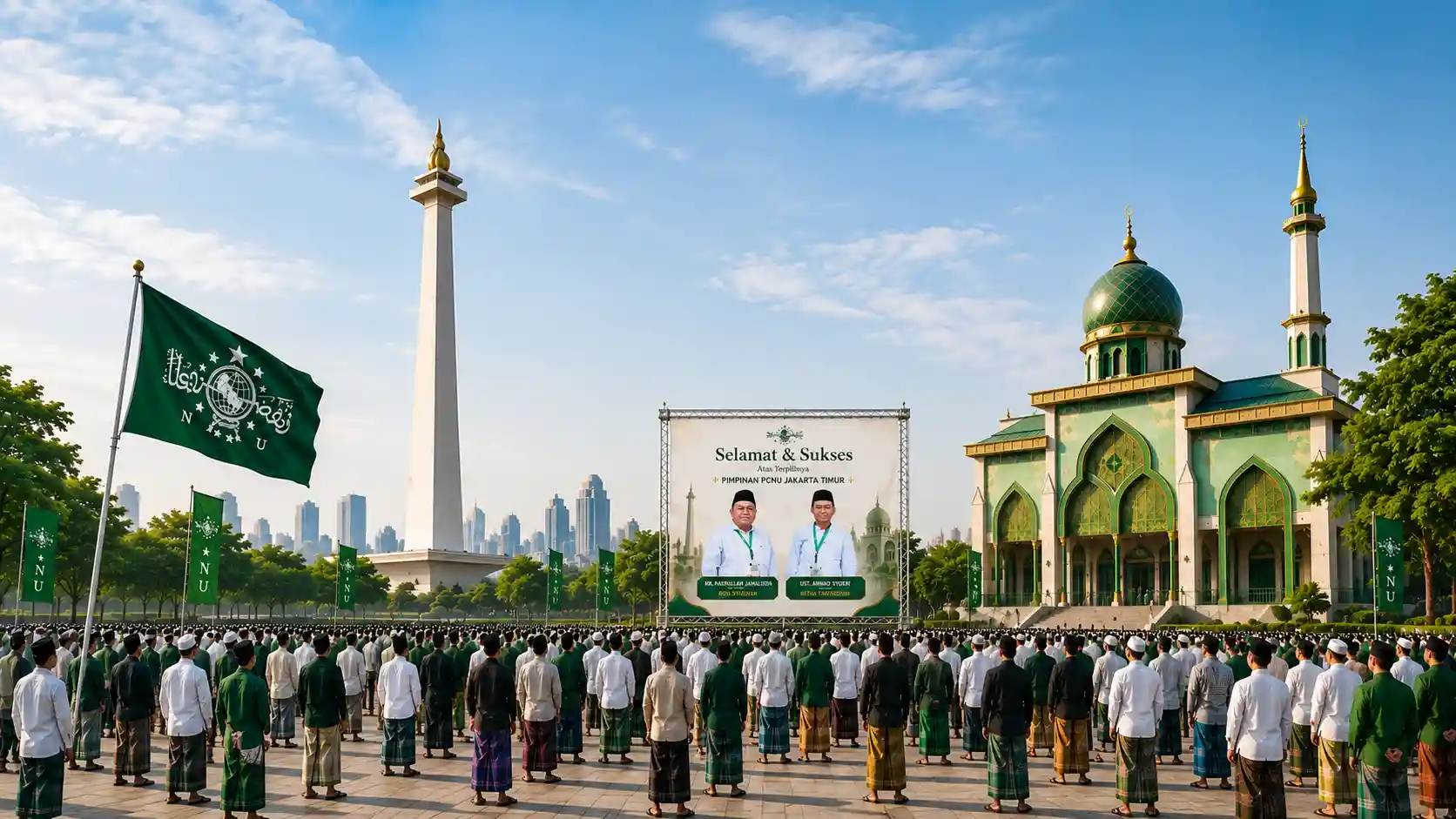 Kebersamaan pengurus dan warga Nahdlatul Ulama Pengurus Wilayah Provinsi Aceh